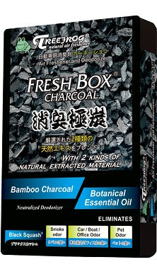 Treefrog Fresh Box Charcoal Air Freshener Black Squash - Pack 15