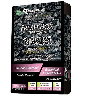 Treefrog Fresh Box Charcoal Air Freshener White Peach- Pack 30