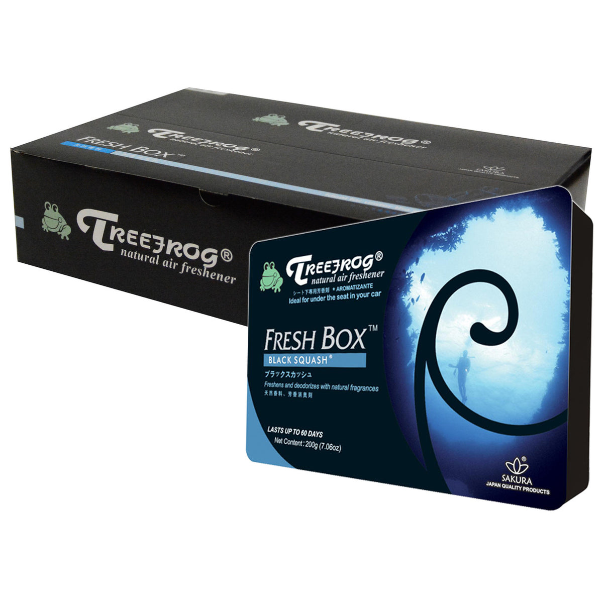 Treefrog Fresh Box Air Freshener Black Squash Pack 48 AirFreshWholesale