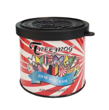 Treefrog JDM Squash air freshener canister with colorful design on a white background